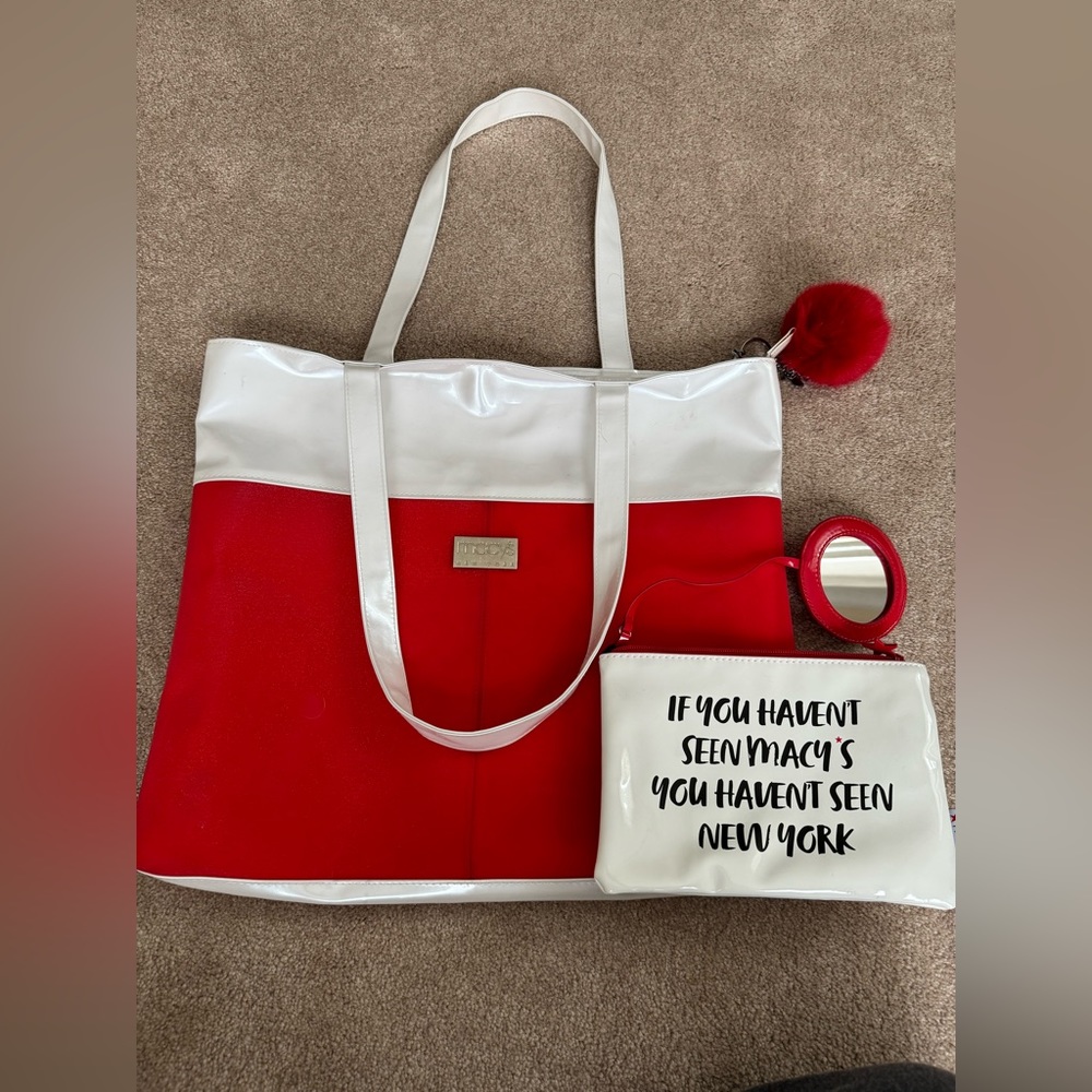Macy’s New York Large Tote, Makeup Bag, and Keychain